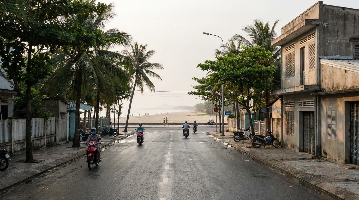 My Khe and An Thuong in Da Nang, Vietnam: AI illustration of the area