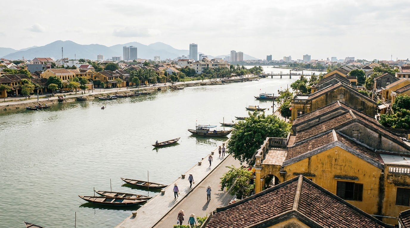 Da Nang and Hoi An, Vietnam: AI illustration of the area
